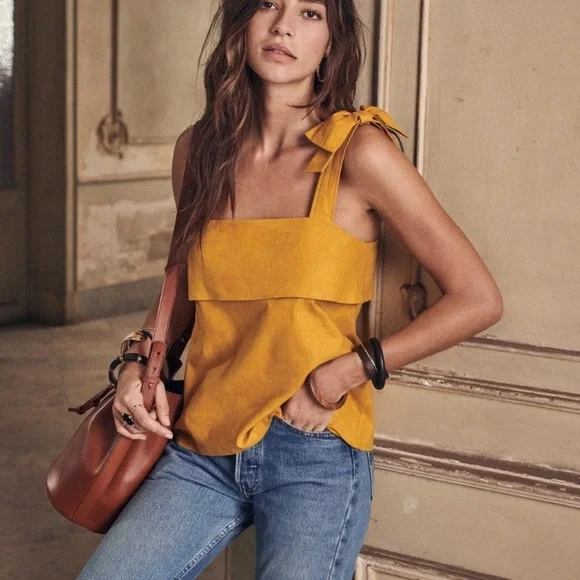 Sezane Linen cotton top NWT - Picture 2 of 5